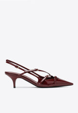 Miu Miu 55 Patent Leather Slingback Pumps Crimson 5I013EM055069/R_MIU-F0D27