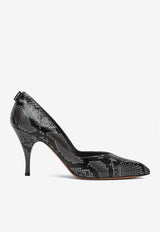 Miu Miu Ardesia 85 Python Print Leather Pumps Gray 5I546EA0853B3K/R_MIU-F0480