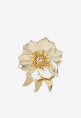 Miu Miu Brass Floral Brooch with Crystal Gold 5IS1302IEU/R_MIU-F0NXA