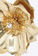 Miu Miu Brass Floral Brooch with Crystal Gold 5IS1302IEU/R_MIU-F0NXA