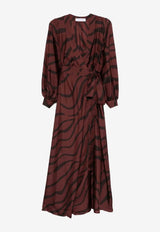 Raquel Diniz New Aurora Zebra Print Maxi Wrap Dress Bordeaux 5L03069 NSS0020 00598_004_BORDEAUX