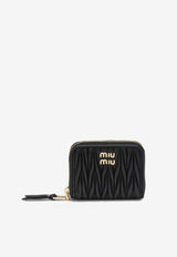Miu Miu Matelassé Zip-Around Wallet Black 5MM268AFPP/S_MIU-F0002