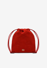 Miu Miu Logo Lettering Suede Pouch Red 5NG0102CTA/P_MIU-F0D17