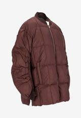 LEMPELIUS Quilted Down Zip-Up Jacket Brown 293NAL_48