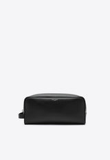 Logo Leather Pouch Bag