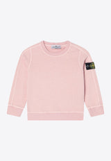 Stone Island Junior Boys Compass Patch Sweatshirt Pink 6100001S0060/Q_STONE-V0182