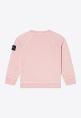 Stone Island Junior Boys Compass Patch Sweatshirt Pink 6100001S0060/Q_STONE-V0182