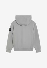 Stone Island Junior Boys Compass Patch Hooded Sweatshirt Gray 6100004-BS0A20/R_STONE-V0064
