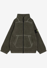 Stone Island Junior Boys Terry Cloth Zip-Up Sweatshirt Military Green 6100008-BS0181/R_STONE-V0054
