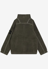 Stone Island Junior Boys Terry Cloth Zip-Up Sweatshirt Military Green 6100008-BS0181/R_STONE-V0054