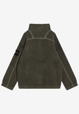 Stone Island Junior Boys Terry Cloth Zip-Up Sweatshirt Military Green 6100008S0181/R_STONE-V0054