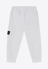 Stone Island Junior Boys Compass Patch Track Pants White 6200005-BS0040/Q_STONE-V0001