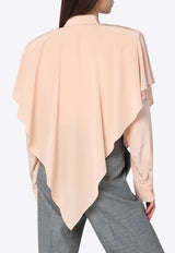 Stella McCartney Ruffled Silk Long-Sleeved Shirt Pink 620154SY206/Q_STELL-5900
