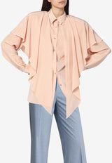 Stella McCartney Ruffled Silk Long-Sleeved Shirt Pink 620154SY206/Q_STELL-5900