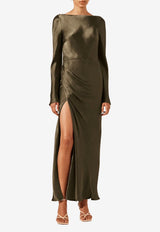 Shona Joy La Lune Flared-Sleeve Maxi Dress 6242456_SAGE
