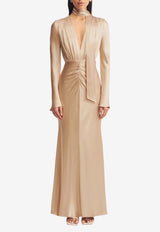 Shona Joy La Lune Plunged Maxi Dress 6253502_GOLD
