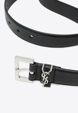 Saint Laurent Cassandre Leather Belt Black 634440BRM0E_YSL-1000