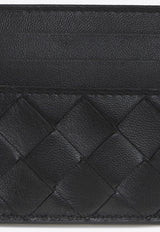 Bottega Veneta Intrecciato Weave Leather Cardholder Black 635042 VCPP3-8425