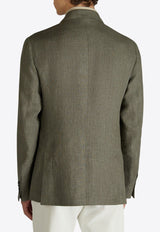 Incotex Double-Breasted Linen Blazer Green 63I025_GREEN