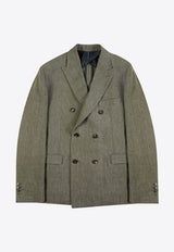 Incotex Double-Breasted Linen Blazer Green 63I025_GREEN
