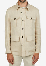 Slowear Button-Up Overshirt Beige 63I350_BEIGE