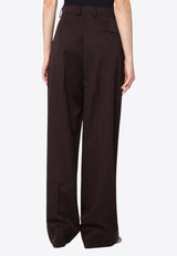 Stella McCartney Straight-Leg Low-Rise Wool Pants Brown 6402243GU700/R_STELL-6008
