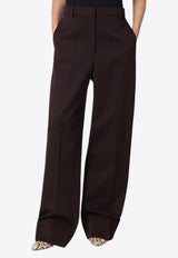 Stella McCartney Straight-Leg Low-Rise Wool Pants Brown 6402243GU700/R_STELL-6008