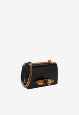 Alexander McQueen Mini Jeweled Croc-Embossed Leather Crossbody Bag Black 6531341HB0T 1001