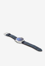 Large Arceau Petite Lune 38mm Watch in Shiny Alligator Single Tour Strap and Diamond Bezel