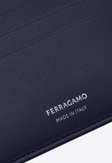 Ferragamo Florence Logo Stamp Leather Cardholder Midnight Blue 661396 FLORENCE 776819 MIDNIGHT