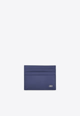 Ferragamo Gancini Grained Leather Cardholder Graphite 661478 MICRO GANCIO 788093 GRAPHITE