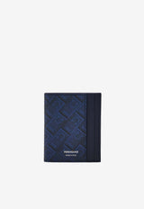 Ferragamo Monogram Hammered Leather Cardholder Blue 661586 MONOGRAM 791199 NEW NAVY DKB