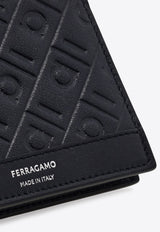 Ferragamo Embossed Monogram Leather Bi-Fold Wallet Navy 661641 MD EMBOSSED 783383 BLUEMARINE