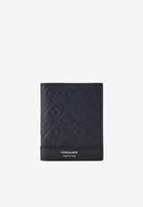 Ferragamo Embossed Monogram Leather Bi-Fold Cardholder Navy 661643 MD EMBOSSED 783384 BLUE