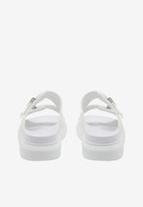 Alexander McQueen Hybrid Slides with Double-Buckles White 663563W4Z51 9359