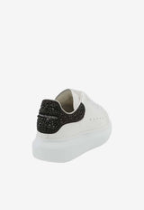 Alexander McQueen Oversized Low-Top Sneakers with Crystal Embellished Heel White 666407WIADL 9581