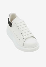 Alexander McQueen Oversized Low-Top Sneakers with Crystal Embellished Heel White 666407WIADL 9581