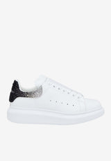 Alexander McQueen Oversized Sneakers with Crystal Embellished Ombre Heel White 666407WIAIF 9087