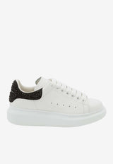 Alexander McQueen Oversized Low-Top Sneakers with Crystal Embellished Heel White 666407WIAIJ 9581