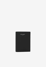 Saint Laurent Embossed Logo Grain De Poudre Leather Cardholder Black 668726BTY0N/R_YSL-1000