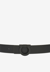 Ferragamo Gancini Reversible Leather Belt Black 670319 SIZED/DOUBLE 780180 NERO
