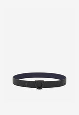 Ferragamo Gancini Reversible Leather Belt Black 670319 SIZED/DOUBLE 780180 NERO