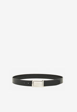 Ferragamo Gancini Reversible Leather Belt Black 670421 DOUBLE/ADJUS 780463 NERO
