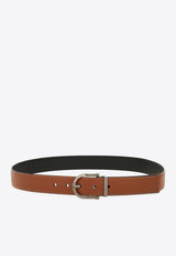 Ferragamo Reversible Calf Leather Belt Cognac 670469 DOUBLE ADJUS 786425 NEW COGNAC
