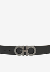 Ferragamo Double Gancini Reversible Leather Belt Black 675542 DOUBLE ADJUS 780544 NERO