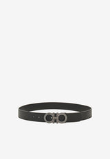 Ferragamo Double Gancini Reversible Leather Belt Black 675542 DOUBLE ADJUS 780544 NERO