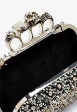 Alexander McQueen Crystal Embellished Knuckle Clutch Black 6762561T115 1000