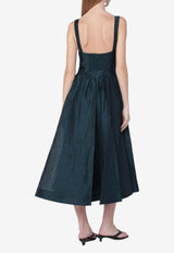 Zimmermann Rebellion Draped Midi Dress Green 6847DC261LI/S_ZIMM-TE