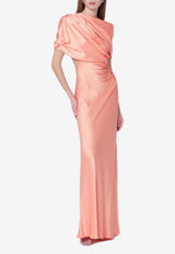 Stella McCartney Draped Satin Maxi Dress Pink 6A04913FU302/S_STELL-6603