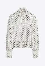 Valentino Single-Breasted Polka-Dots Jacket White 6B0CE4A098S/Q_VALE-R8E